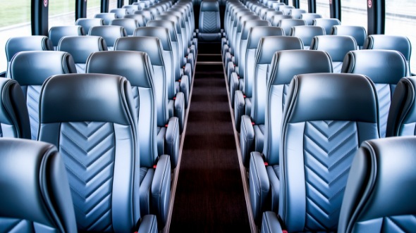 56 passenger charter bus interior view