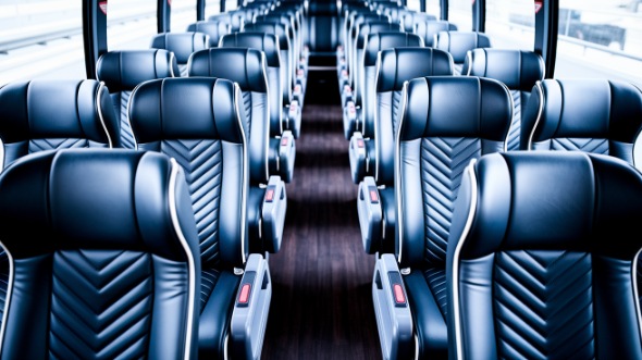 racine 50 passenger charter bus inside