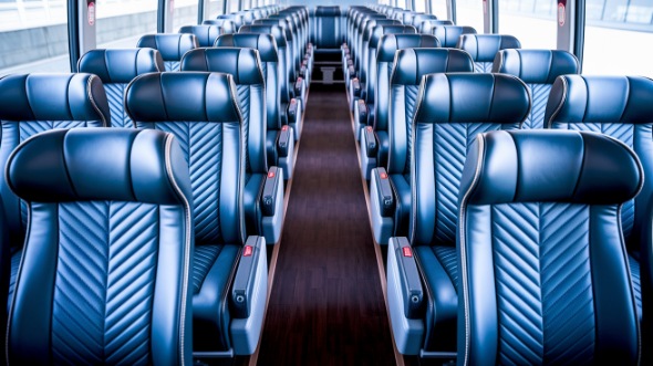 racine 55 passenger charter bus inside