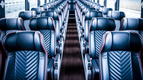 racine 56 passenger charter bus inside